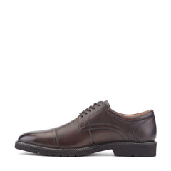 Rockport Men / Findlay Dress Lace-up Almond Toe Oxfords - Dark Brown Leather