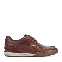 Rockport Men / Wentworth Round Toe Casual Flat Boat Shoe - Dark Natural