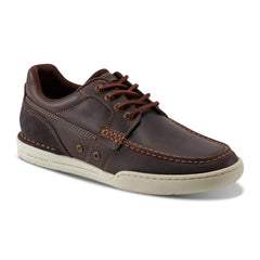 Rockport Men / Wentworth Round Toe Casual Flat Boat Shoe - Dark Brown