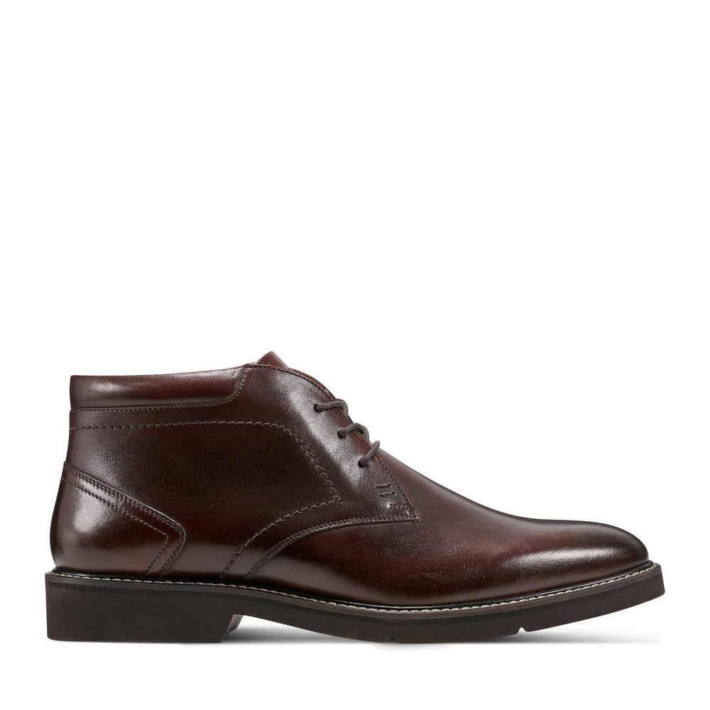 Rockport Men / Flynn Lace-up Almond Toe Casual Boots - Dark Brown Leather