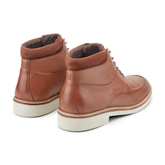 Rockport Men / Macklin Moc Toe Lace-Up Leather Boots - Medium Natural Leather