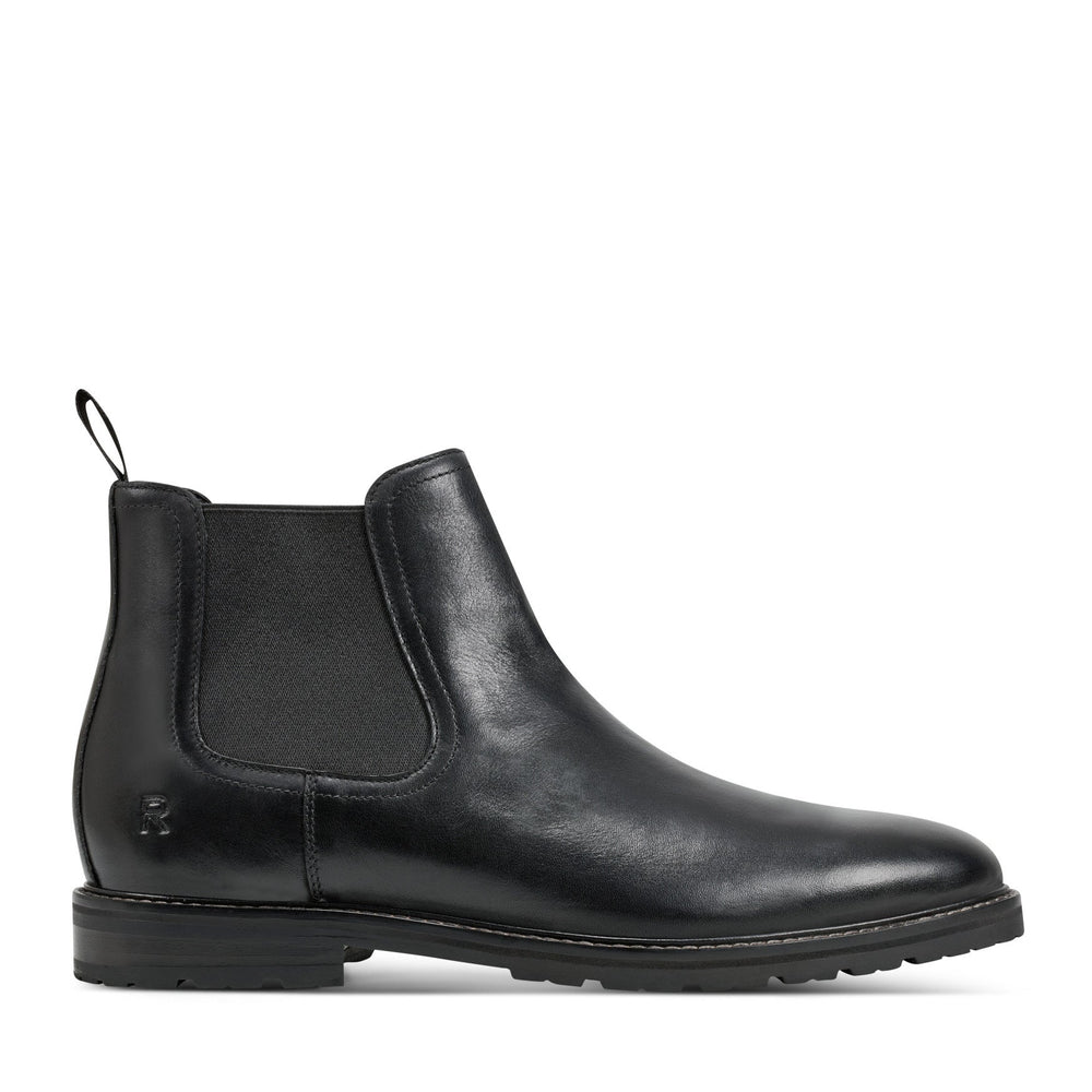 Rockport Men / Cassius Slip-on Almond Toe Boots - Black Leather