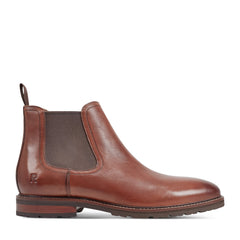Rockport Men / Cassius Slip-on Almond Toe Boots - Dark Natural Leather