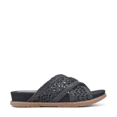 Rockport Women / Zora Open Toe Slip-on Flat Casual Sandals - Black