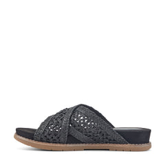 Rockport Women / Zora Open Toe Slip-on Flat Casual Sandals - Black