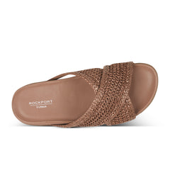 Rockport Women / Leia Casual Slip-On Flat Sandals - Medium Brown
