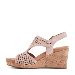 Rockport Women / Bristol Casual Wedge Sandals - Light Pink Suede