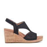 Rockport Women / Bristol Casual Wedge Sandals - Black Suede