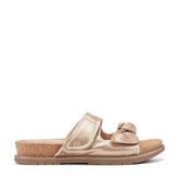 Rockport Women / Zova Slip-on Open Toe Flat Casual Sandals - Gold