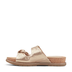Rockport Women / Zova Slip-on Open Toe Flat Casual Sandals - Gold