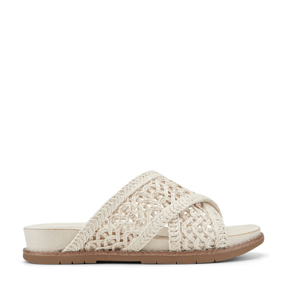 Rockport Women / Zora Open Toe Slip-on Flat Casual Sandals - Ivory