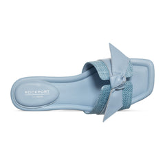 Rockport Women / Carsie Block Heel Square Toe Slip-on Sandals - Light Blue