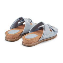 Rockport Women / Zova Slip-on Open Toe Flat Casual Sandals - Medium Blue