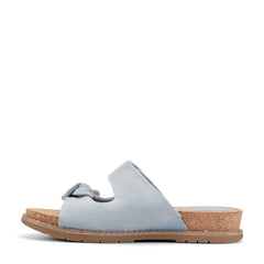 Rockport Women / Zova Slip-on Open Toe Flat Casual Sandals - Medium Blue