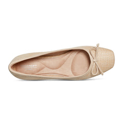 Rockport Women / Sadie Square Toe Slip-on Ballet Dress Flats - Light Natural Raffia
