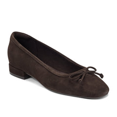 Rockport Women / Sadie Square Toe Slip-on Ballet Dress Flats - Dark Brown