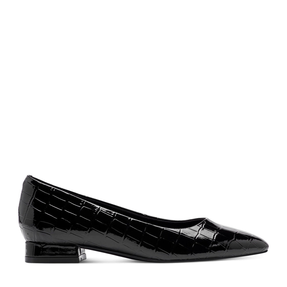 Rockport Women / Tessa Total Motion Pointy Toe Dress Flats - Black Croco Patent