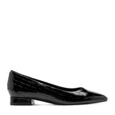 Rockport Women / Tessa Total Motion Pointy Toe Dress Flats - Black Croco Patent