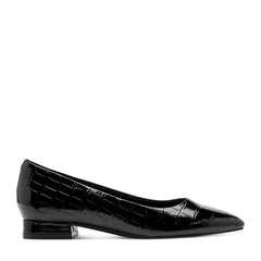 Rockport Women / Tessa Total Motion Pointy Toe Dress Flats - Black Croco Patent