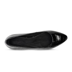 Rockport Women / Tessa Total Motion Pointy Toe Dress Flats - Black Croco Patent