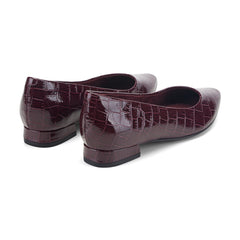 Rockport Women / Tessa Total Motion Pointy Toe Dress Flats - Dark Red Croco Patent