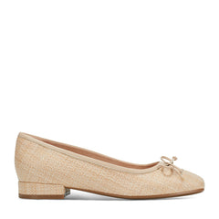 Rockport Women / Sadie Square Toe Slip-on Ballet Dress Flats - Light Natural Raffia