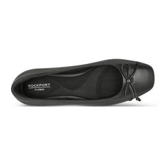 Rockport Women / Sadie Square Toe Slip-on Ballet Dress Flats - Black Leather