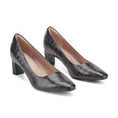 Rockport Women / Total Motion Merida Classic Dress Pumps - Dark Brown Croco Leather