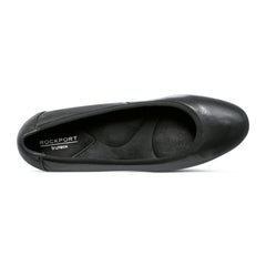 Rockport Women / Rita Slip-on Almond Toe Dress Wedges - Black Leather