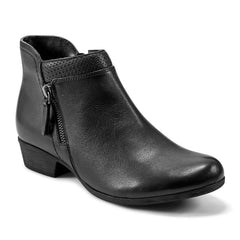 Rockport Women / Carly Side Zip Casual Ankle Booties - Black Leather