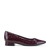 Rockport Women / Tessa Total Motion Pointy Toe Dress Flats - Dark Red Croco Patent