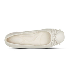 Rockport Women / Sadie Square Toe Slip-on Ballet Dress Flats - Ivory Leather