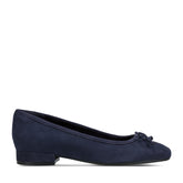 Rockport Women / Sadie Square Toe Slip-on Ballet Dress Flats - Dark Blue Suede