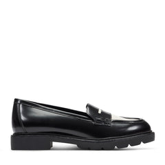 Rockport Women / Kacey Penny Loafer - Black/Chic Cream Leather