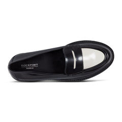 Rockport Women / Kacey Penny Loafer - Black/Chic Cream Leather