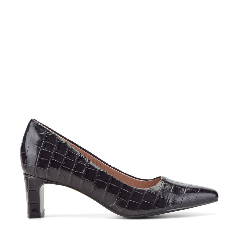 Rockport Women / Total Motion Merida Classic Dress Pumps - Dark Brown Croco Leather