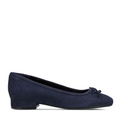 Rockport Women / Sadie Square Toe Slip-on Ballet Dress Flats - Dark Blue Suede