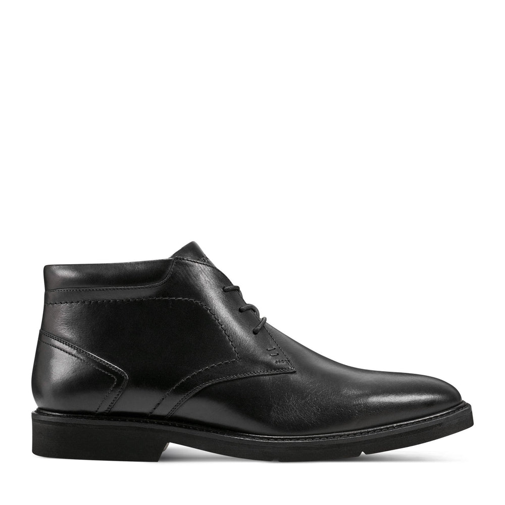 Rockport Men / Flynn Lace-up Almond Toe Casual Boots - Black Leather