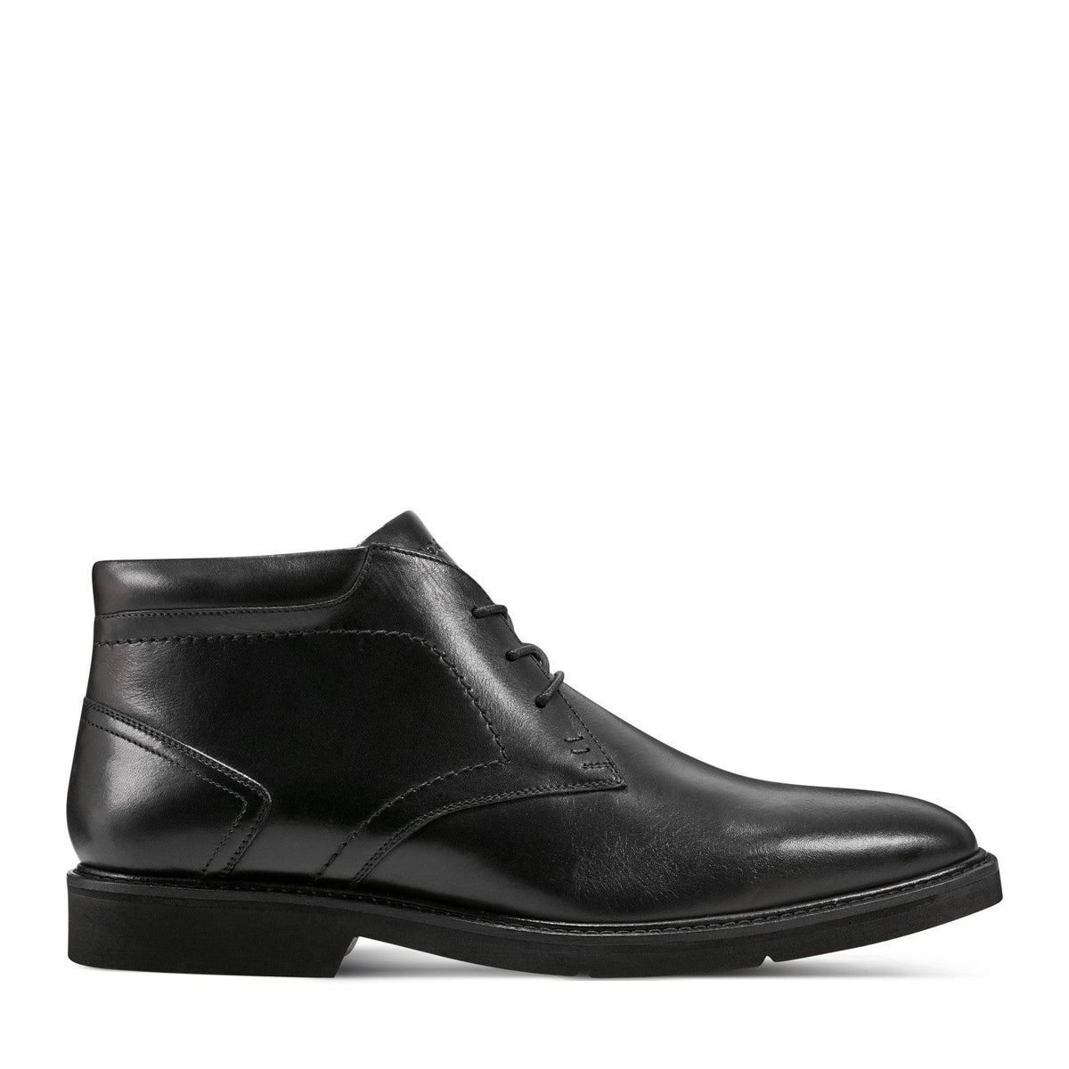 Rockport Men / Flynn Lace-up Almond Toe Casual Boots - Black Leather