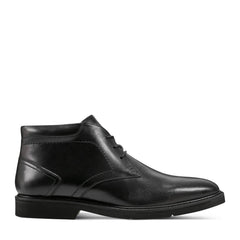 Rockport Men / Flynn Lace-up Almond Toe Casual Boots - Black Leather
