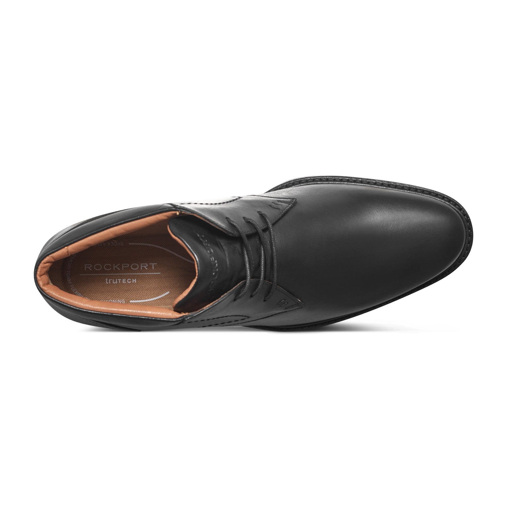 Rockport Men / Flynn Lace-up Almond Toe Casual Boots - Black Leather