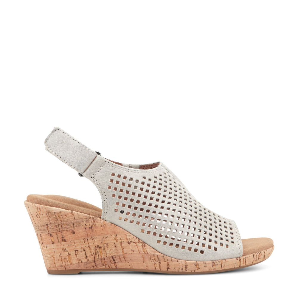 Rockport Women / Briah Perforated Slingback Sandal - Multi Khaki Leather