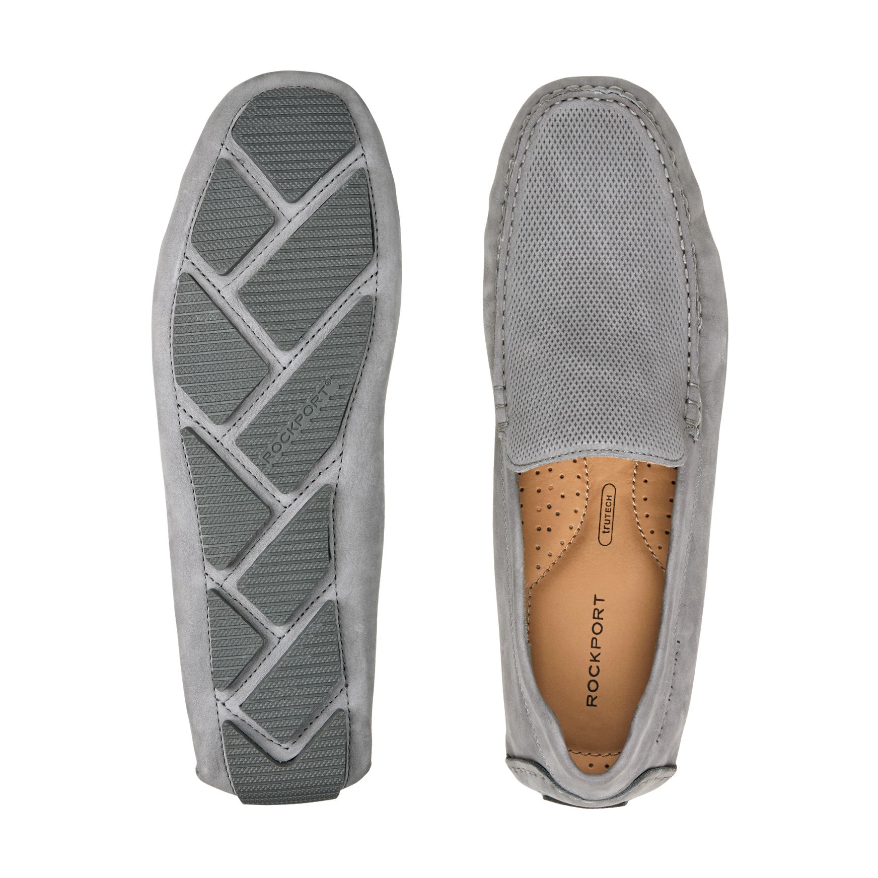 Rockport Men / Rodger Loafers - Light Gray Suede