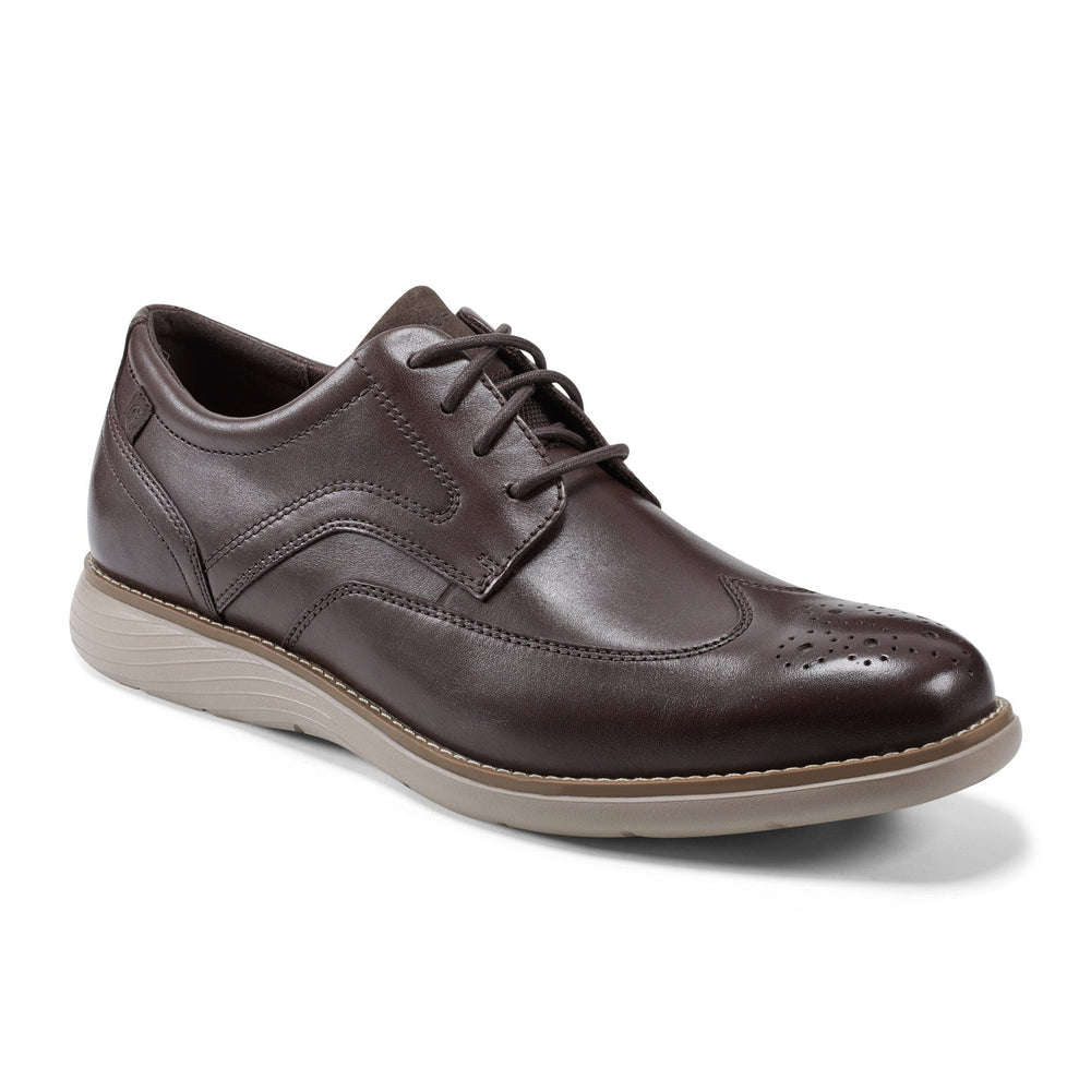 Rockport Men / Garett Wing Tip Oxford - Dark Brown Leather