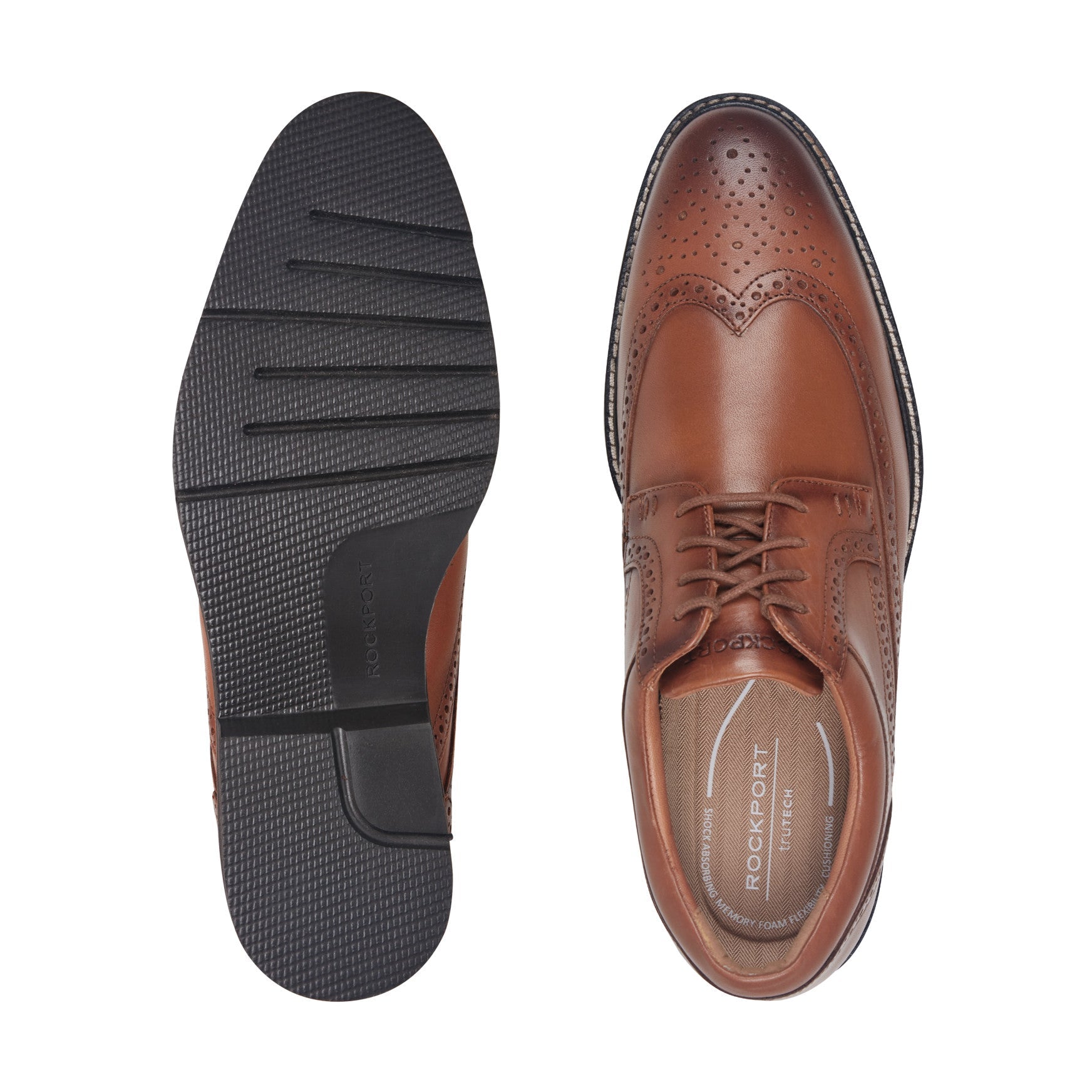 Rockport Men / Fallo Dress Lace-up Almond Toe Oxfords - Medium Natural Leather