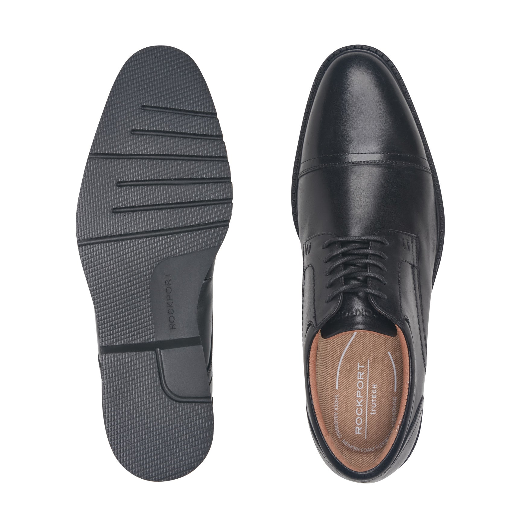 Rockport Men / Findlay Dress Lace-up Almond Toe Oxfords - Black Leather