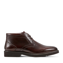 Rockport Men / Flynn Lace-up Almond Toe Casual Boots - Dark Brown Leather