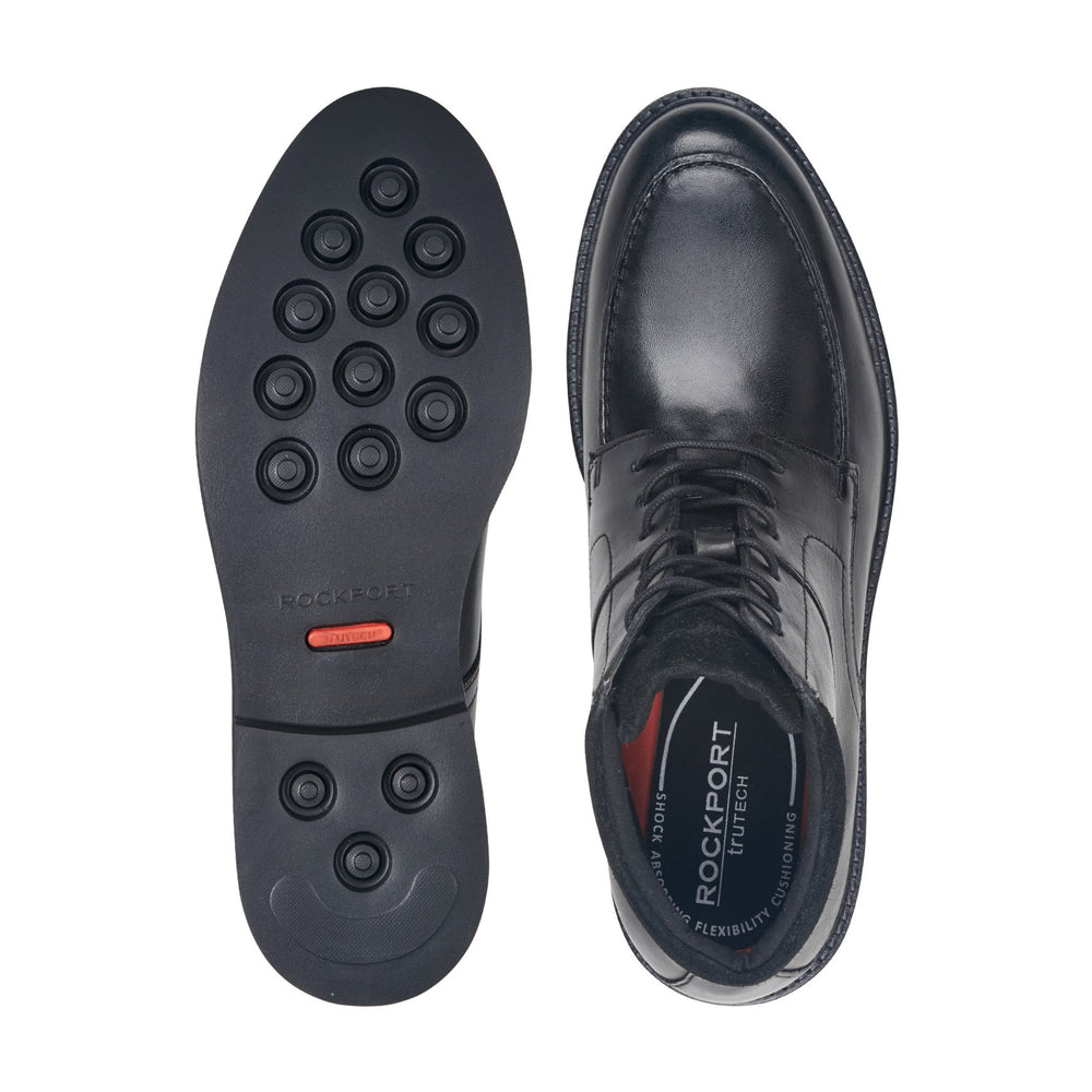 Rockport Men / Macklin Moc Toe Lace-Up Leather Boots - Black Leather