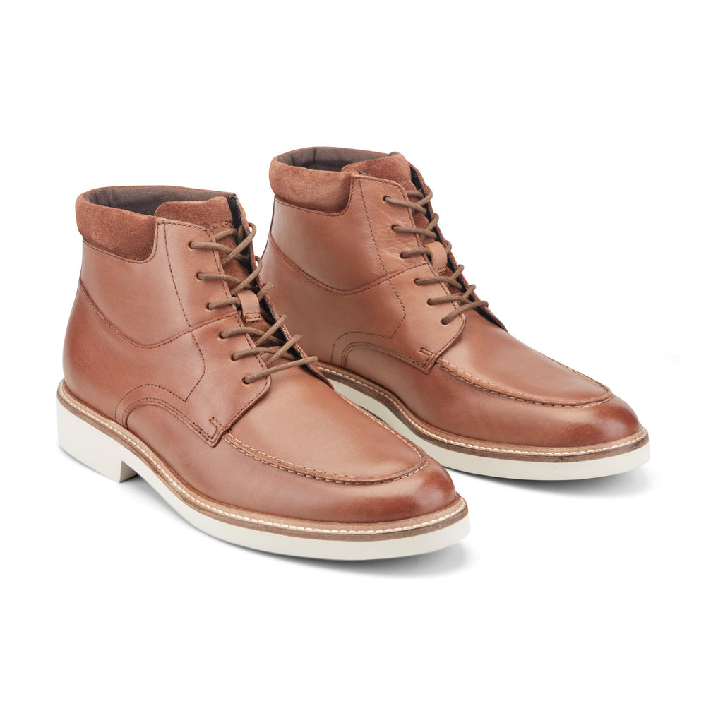Rockport Men / Macklin Moc Toe Lace-Up Leather Boots - Medium Natural Leather