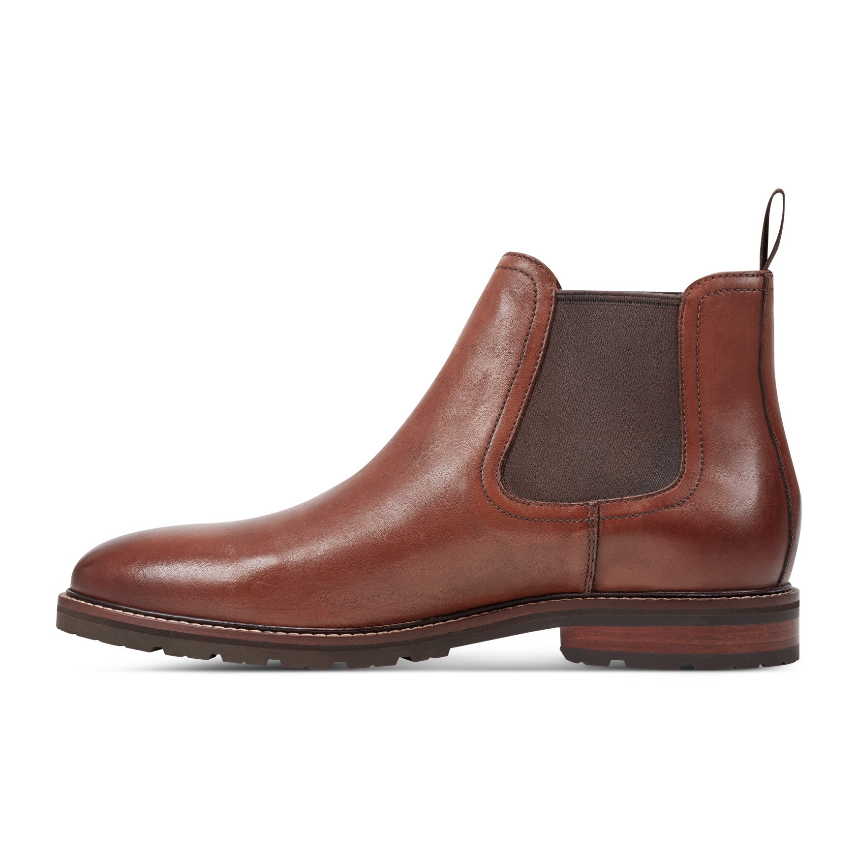 Rockport Men / Cassius Slip-on Almond Toe Boots - Dark Natural Leather